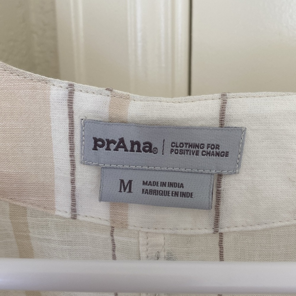 Brand new with tags - Prana swim cover.  Medium. Tan  & cream. Organic cotton - Picture 4 of 7